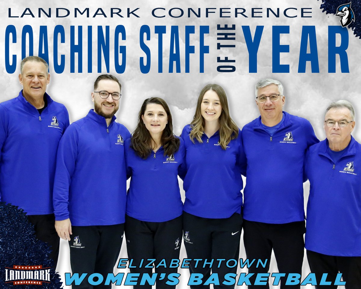 Etown Athletics (@etownbluejays) on Twitter photo WBB | Congrats to our <a href="/BlueJaysWBB/">Etown College WBB</a> All <a href="/LandmarkConf/">Landmark Conference</a> honorees!
🏀Summer McNulty, 1st Team
🏀DaniRae Renno, 1st Team
🏀Jess King, Honorable Mention
🏀Coaching Staff of the Year
LINK: etownbluejays.com/news/2025/3/4/…
#FlyWithUs WBB | Congrats to our <a href="/BlueJaysWBB/">Etown College WBB</a> All <a href="/LandmarkConf/">Landmark Conference</a> honorees!
🏀Summer McNulty, 1st Team
🏀DaniRae Renno, 1st Team
🏀Jess King, Honorable Mention
🏀Coaching Staff of the Year
LINK: etownbluejays.com/news/2025/3/4/…
#FlyWithUs