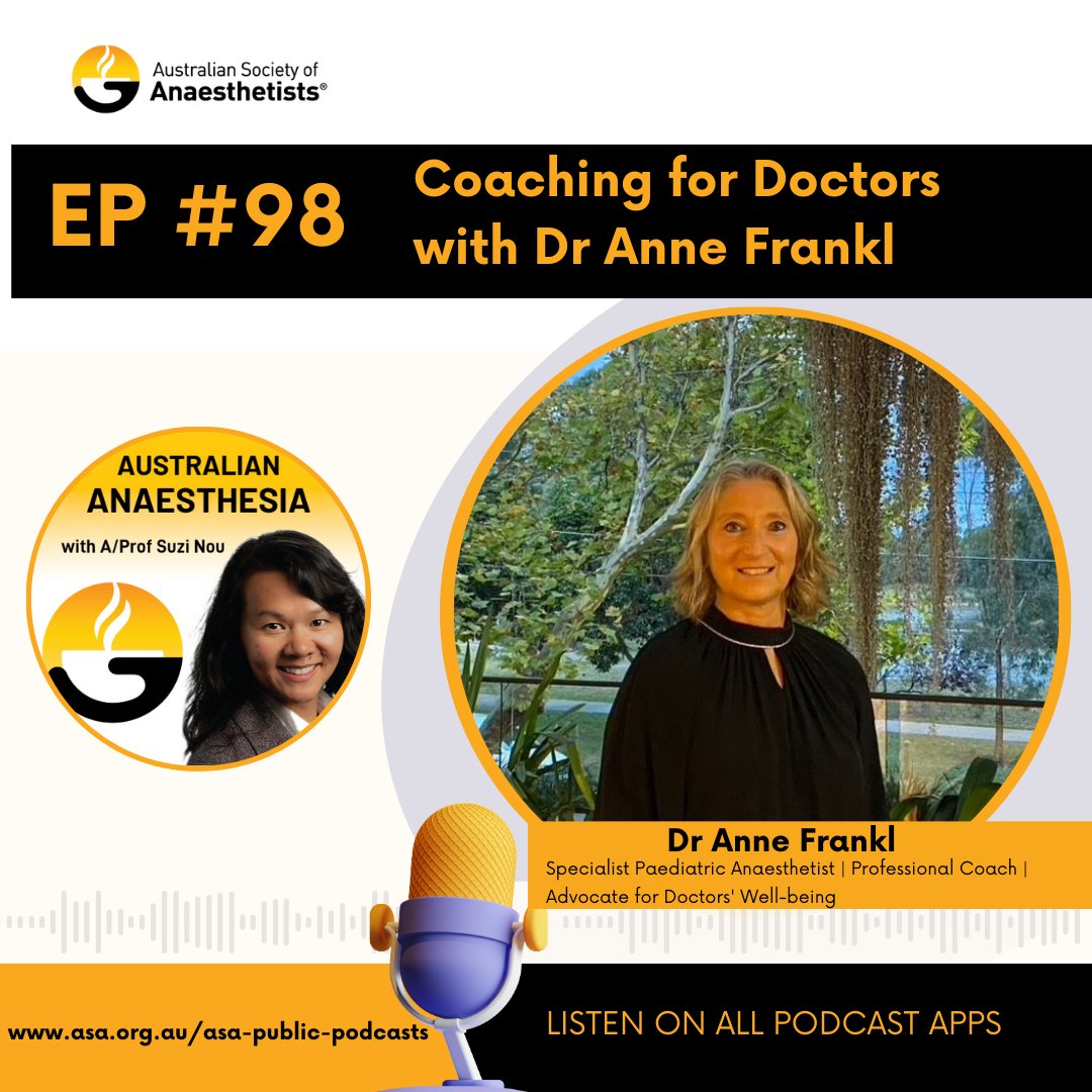 The Australian Society of Anaesthetists (@asa_australia) on Twitter photo 🎙️In this new podcast episode, A/Prof Suzi Nou chats with Dr. Anne Frankl, a Melbourne paediatric anaesthetist & coach for doctors. Tune in to gain valuable insights and inspiration from Dr. Frankl's journey on coaching & burnout👉Listen Ep 98: asa.org.au/asa-public-pod… <a href="/snouzin/">A/Prof Suzi Nou @snouzin.bsky.social</a> 🎙️In this new podcast episode, A/Prof Suzi Nou chats with Dr. Anne Frankl, a Melbourne paediatric anaesthetist & coach for doctors. Tune in to gain valuable insights and inspiration from Dr. Frankl's journey on coaching & burnout👉Listen Ep 98: asa.org.au/asa-public-pod… <a href="/snouzin/">A/Prof Suzi Nou @snouzin.bsky.social</a>