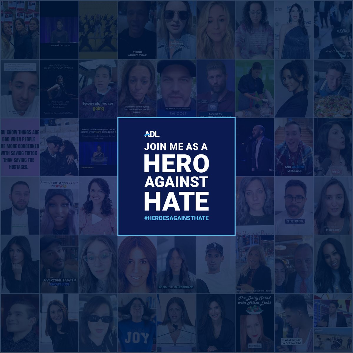 ADL's tweet image. We can't fight antisemitism alone. Take the first step — share this post, tag your friends and encourage them to become a Hero Against Hate!

It's time to stand up, show strength, and speak out.

#HeroesAgainstHate #FightingHateForGood