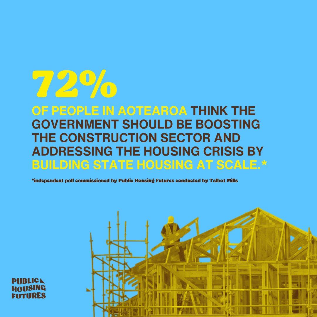 New poll: 72% of people think the government should play a role in boosting the construction sector and addressing the housing crisis by building state housing at scale