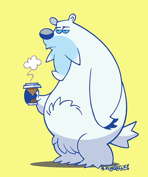 Beartic having a cup o' joe.... #pokémon #pokemon #beartic #coffee #icetypepokemon #icetype #beartypepokemon