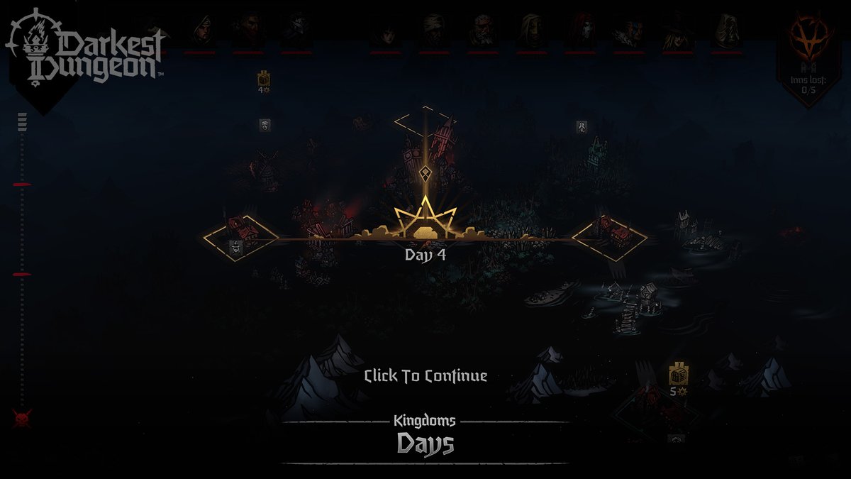 Desperate to recover hero fatigue? Try passing the day!

The Pass Day feature is available at the top left corner of the Kingdoms map and can be used to heal hero fatigue, or better position heroes across the map before departing for your next destination.

#darkestdungeon2