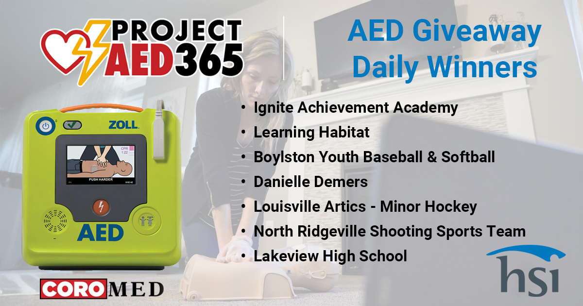 HSI_Emergency's tweet image. Shoutout to this week’s #ProjectAED365 winners! 🎉 You’re now equipped with a Zoll AED and Remote Skills Verification training to help save lives. Want to be next? Enter now for your chance to win!
#ProjectAED365Recipient #ProjectAED365Winner #hsiCPRtraining #AnAEDaDay