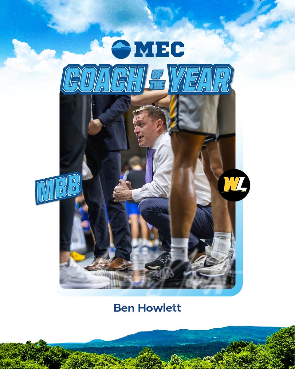 𝐂𝐎𝐀𝐂𝐇 𝐎𝐅 𝐓𝐇𝐄 𝐘𝐄𝐀𝐑

Congratulations to West Liberty's 𝘽𝙚𝙣 𝙃𝙤𝙬𝙡𝙚𝙩𝙩 for being named the 2025 MEC Coach of the Year. The Hilltoppers enter the MEC Basketball Tournament as the top overall seed.