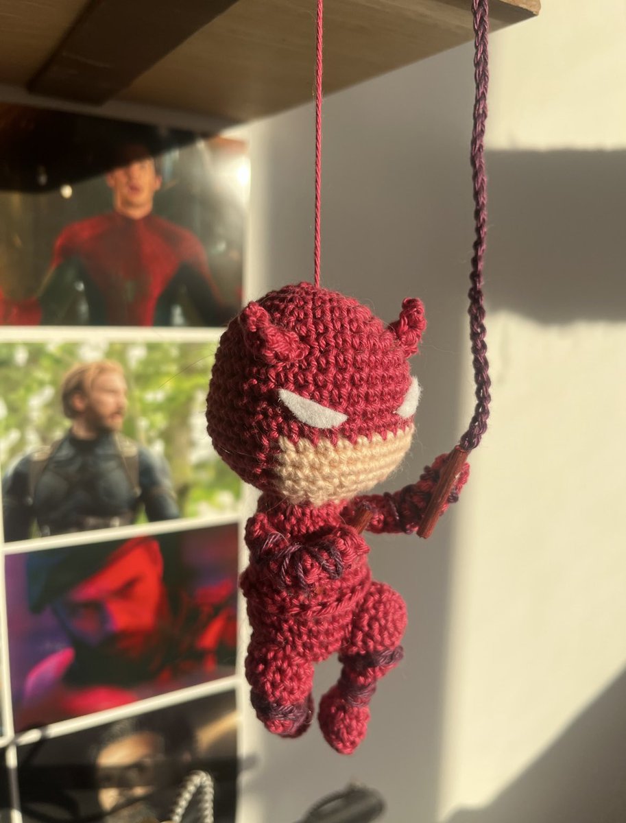 FoxTheRedCat's tweet photo. @DeborahAnnWoll Not sure if it counts, but I made a tiny Daredevil a while back!😍 i definitely have to make more asap https://t.co/FIkmBmZVlK