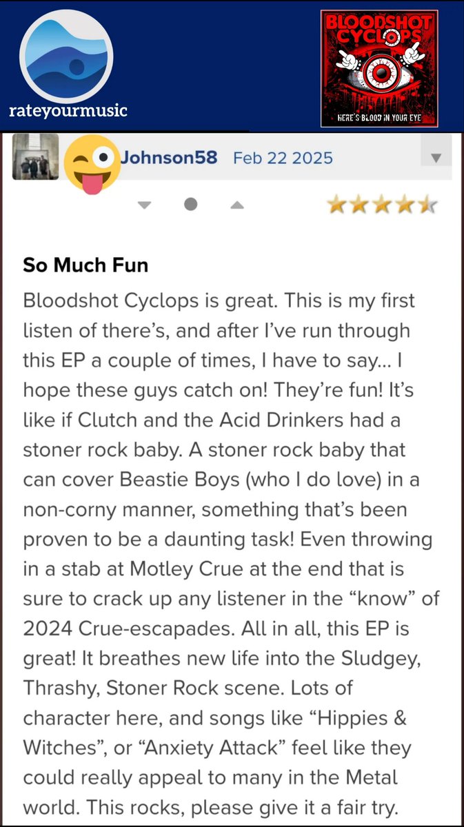 Bloodshot Cyclops (@oneeyedmetal) on Twitter photo it's always cool to discover people talking about your band in the wild. :-) #metal #thrash #stoner
<a href="/deadlystormzine/">Deadly Storm zine</a> <a href="/MetalMamaLady/">Metal Mama Michele</a> <a href="/ShockMetal/">Metal Shock</a> <a href="/thrashmetalamb/">Thrash Metal Ambassador</a> <a href="/ThrasherManiacs/">ππ₯π―ππ°π₯ ππ’π±ππ© ππ¬π―π©π‘</a> <a href="/MetalHammer/">Metal Hammer</a> <a href="/MetalBlade/">Metal Blade Records</a> FREE EP @ bloodshotcyclops.bandcamp.com it's always cool to discover people talking about your band in the wild. :-) #metal #thrash #stoner
<a href="/deadlystormzine/">Deadly Storm zine</a> <a href="/MetalMamaLady/">Metal Mama Michele</a> <a href="/ShockMetal/">Metal Shock</a> <a href="/thrashmetalamb/">Thrash Metal Ambassador</a> <a href="/ThrasherManiacs/">ππ₯π―ππ°π₯ ππ’π±ππ© ππ¬π―π©π‘</a> <a href="/MetalHammer/">Metal Hammer</a> <a href="/MetalBlade/">Metal Blade Records</a> FREE EP @ bloodshotcyclops.bandcamp.com