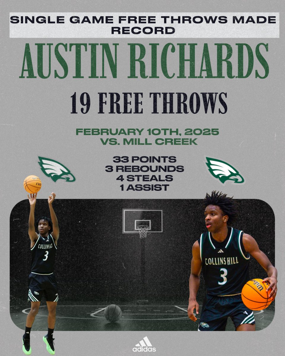 SCHOOL RECORD ALERT: 🚨 
Congratulations to senior Austin Richards on setting a new School Record for the most Made Free Throws (19) in a game by a player.
