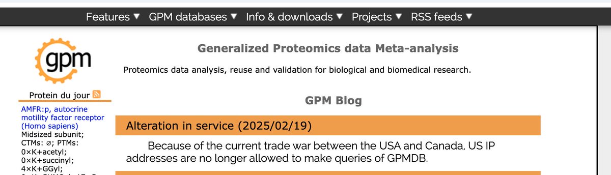 No access to the GPM database now to the US 😬