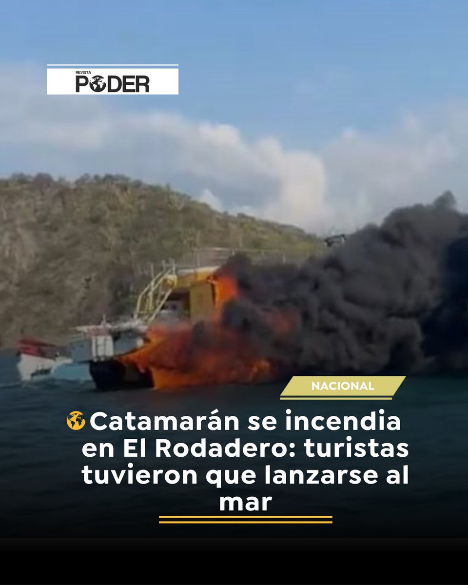 RevistaPODERcol's tweet image. Un momento de pánico vivieron los turistas que se encontraban a bordo del Catamarán Tayrona, de la empresa Taximarino, cuando la embarcación sufrió un incendio en el sector de El Rodadero, en Santa Marta. 

poder.com.co/nacional/catam…

#RevistaPoder | #PoderParaTodos |…