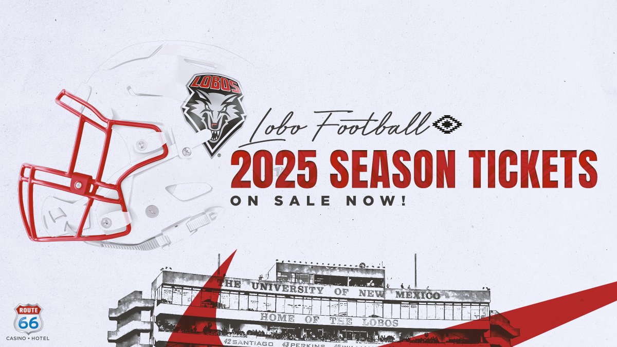 Lobo Football season tickets are now available to purchase for the 2025 season! With the start of the Jason Eck era and new benefits for season ticket members, now is the best time to become a season ticket holder! Buy yours today!

🎟️: loom.ly/XuUEt-s
#GoLobos | #🐺🆙