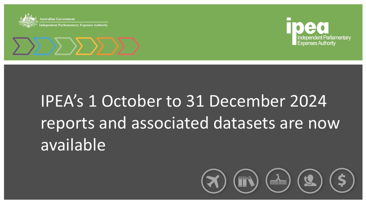 ipeaAusGov's tweet photo. IPEA’s 1 October to 31 December 2024 expenditure reports for current and former parliamentarians and associated datasets are now up on https://t.co/Esc91LEbvb https://t.co/4PFH8Y1PU2