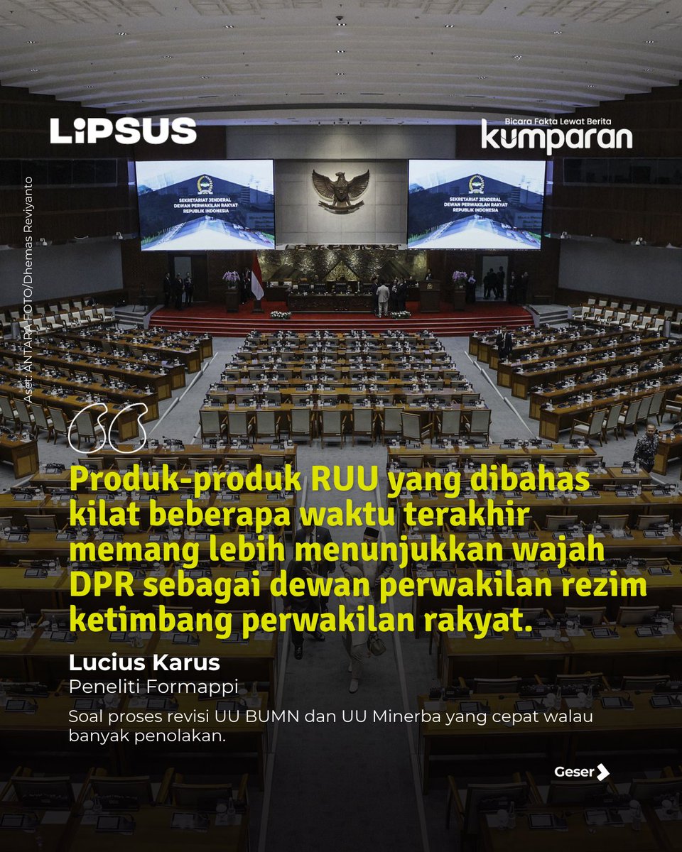 kumparan's tweet photo. Itu DPR atau kelompok paduan suara?
#kumparanplus #lipsus #dewanperwakilanrezim #timlipsus #carousel #collab #lipsuskumparan #dpr #dewanperwakilanrakyat #bumn #prabowo #presidenprabowo #info #infoterkini #berita #beritaterkini #bicarafaktalewatberita #kumparan https://t.co/Inh1yeUnZV