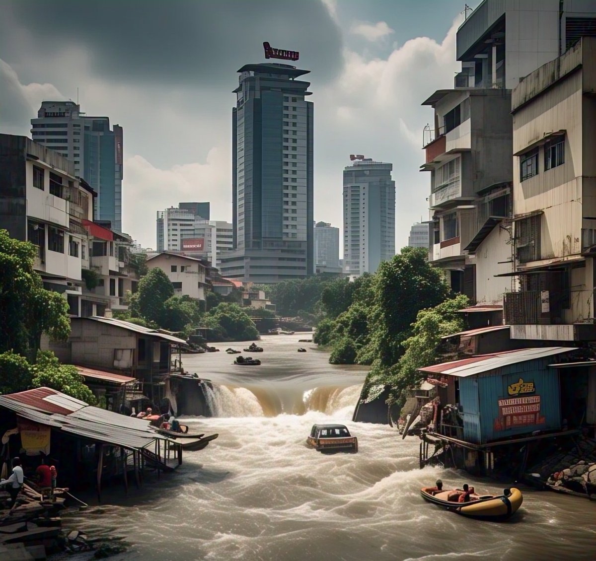 Sungai sesak nafas

Sempadan dirampas, hulu terbatas.
Bergerak rutin mengalir dg sabarnya, sungai marah karena tak kuasa menahan emosinya.
Ketika sungai bergerak bebas, barulah tersadar hidupmu was-was.
Kalau tak bisa mengubah kedaan teruslah berdo'a agar sungai diberi kesabaran.