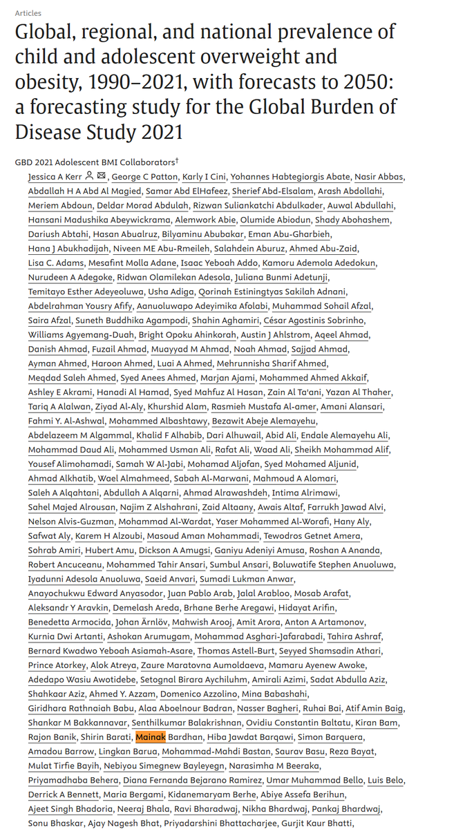 💡On this #WorldObesityDay happy to share two interesting work out in <a href="/TheLancet/">The Lancet</a> showing More than half of adults and a third of children and adolescents predicted to have overweight or obesity by 2050. 
➡️Explore :Paper 1: bit.ly/41sGoJA
Paper 2: bit.ly/4h8fgoU