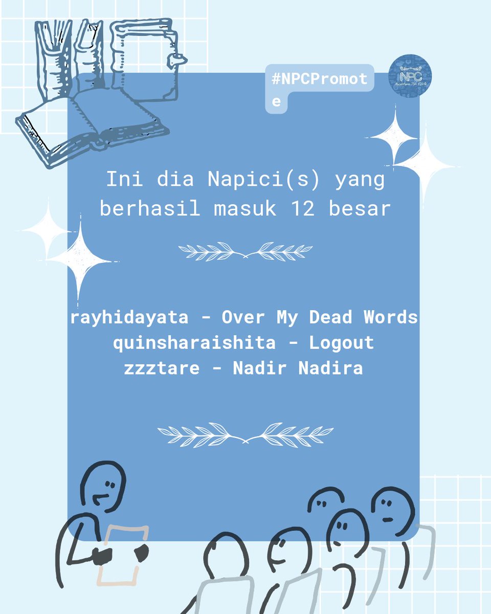 wattpad_npc2301's tweet image. Ada lomba menulis bertema coming of age lho! Kalian tahu dari penerbit mana? Yup, penerbit Ponyo! Banyak lho Napici yang ikutan lomba ini. Penasaran enggak siapa yang lolos sampai 12 besar? Yuk intip! 

#NPC2301 #Writingcontest #WritingCommunity