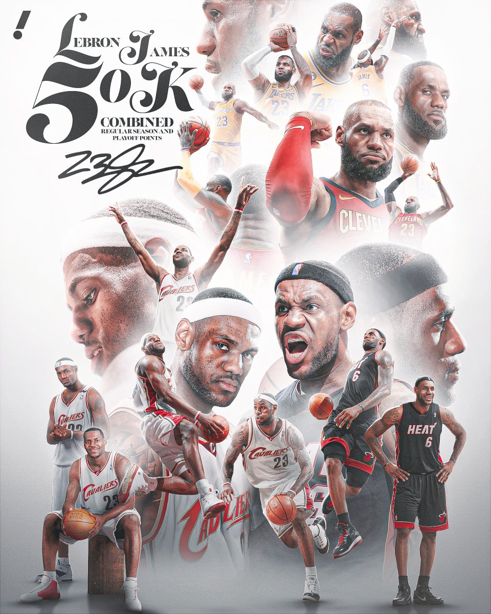 YahooSports's tweet photo. 50,000 AND COUNTING FOR THE KING ๐
LeBron James becomes the first player in NBA history to reach 50K career points ๐ฅ https://t.co/0lw05czMTg