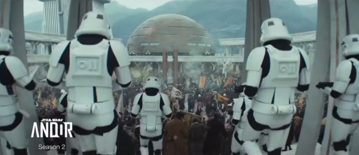 DiscussingFilm's tweet image. The Ghorman Massacre will be shown in ‘ANDOR’ Season 2

The event involves Stormtroopers slaughtering thousands of peaceful protestors, in order to display power that would cease any form of resistance

In Legends, Tarkin also lands his ship on top of the protesters, killing them