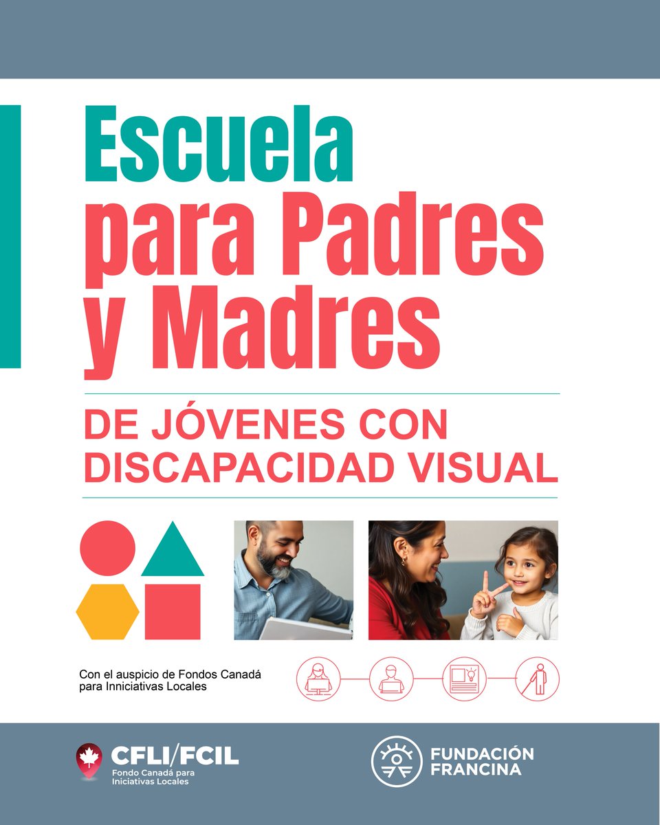 🚀 No le vamos a bajar: autonomía para jóvenes con discapacidad visual. 👁️✨

Ahora también escuela para padres 👨‍👩‍👧‍👦🎓, un espacio accesible y con recursos 📚💡 para apoyar su desarrollo. 🔥

Proyecto auspiciado por #fondocanadard 💙♿