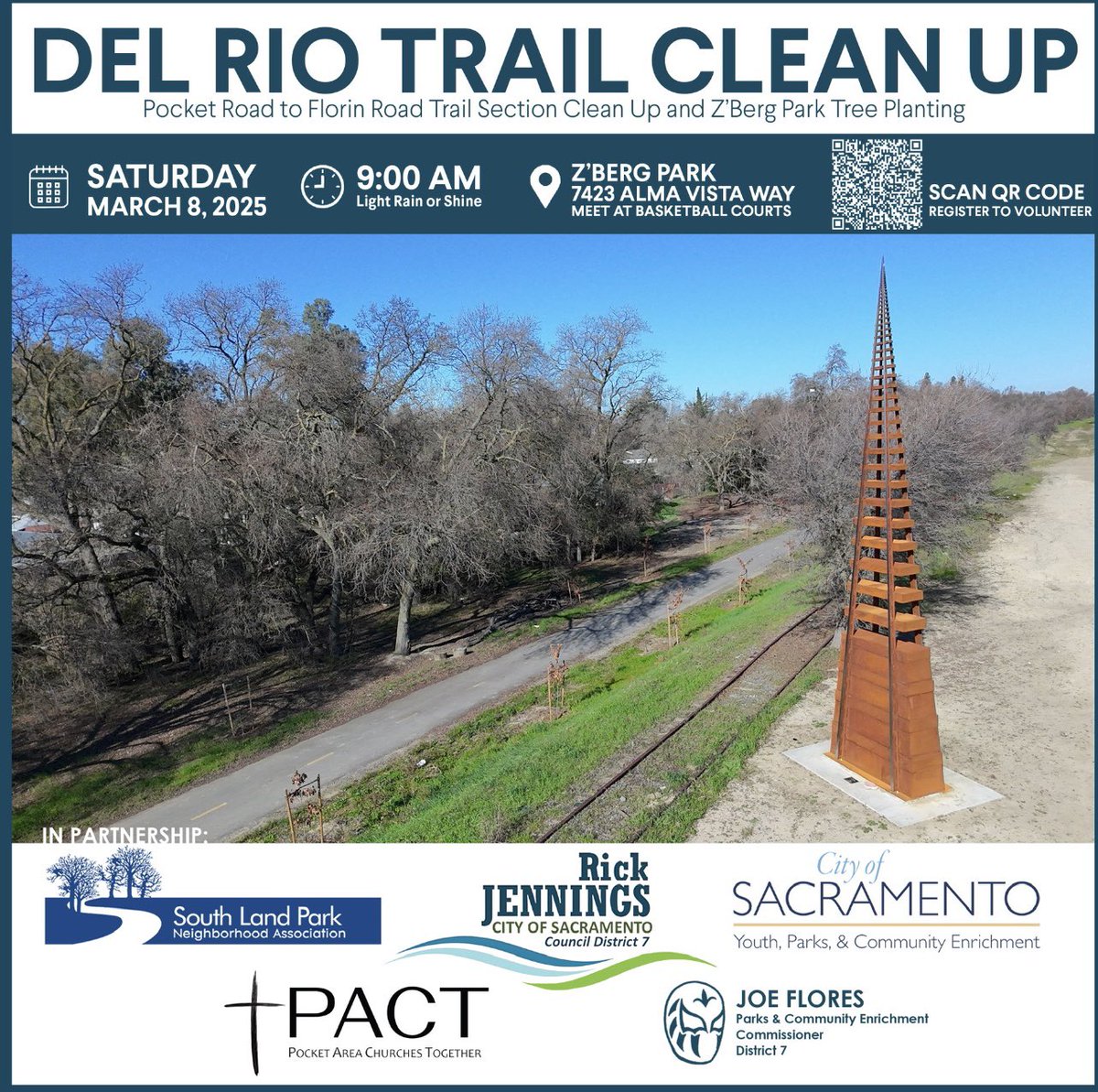 South Land Park (@solandparkassn) on Twitter photo This Saturday, join <a href="/RickJenningsD7/">Rick Jennings, II</a> <a href="/TheCityofSac/">City of Sacramento</a> and community orgs like SLPNA as we cleanup a section of the #DelRioTrail in #Sacramento This Saturday, join <a href="/RickJenningsD7/">Rick Jennings, II</a> <a href="/TheCityofSac/">City of Sacramento</a> and community orgs like SLPNA as we cleanup a section of the #DelRioTrail in #Sacramento