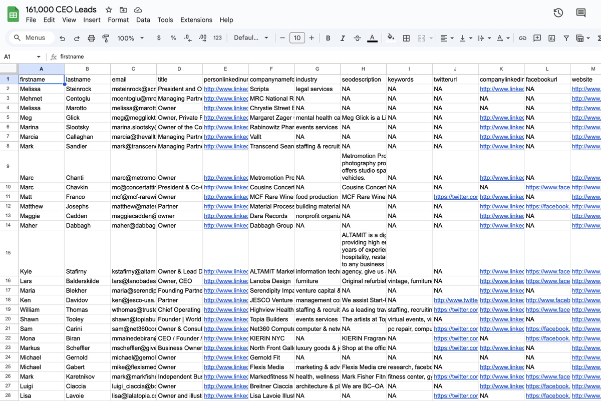 I've got the contact info for 160,000 US Business Owners.

For 24 hours, I’m giving it away FREE to boost X growth.

Like, retweet and comment "OWNER" and I'll DM you the list ⬇️

(Must be following)