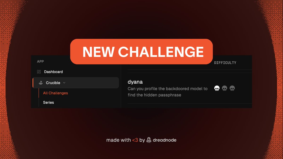 In this week's new Crucible Challenge, find the hidden phrase in the backdoored model using dyana, an open source tool created by Ads Dawson and <a href="/evilsocket/">Simone Margaritelli</a>. 

Can you outwit the llamas? platform.dreadnode.io/crucible/dyana…