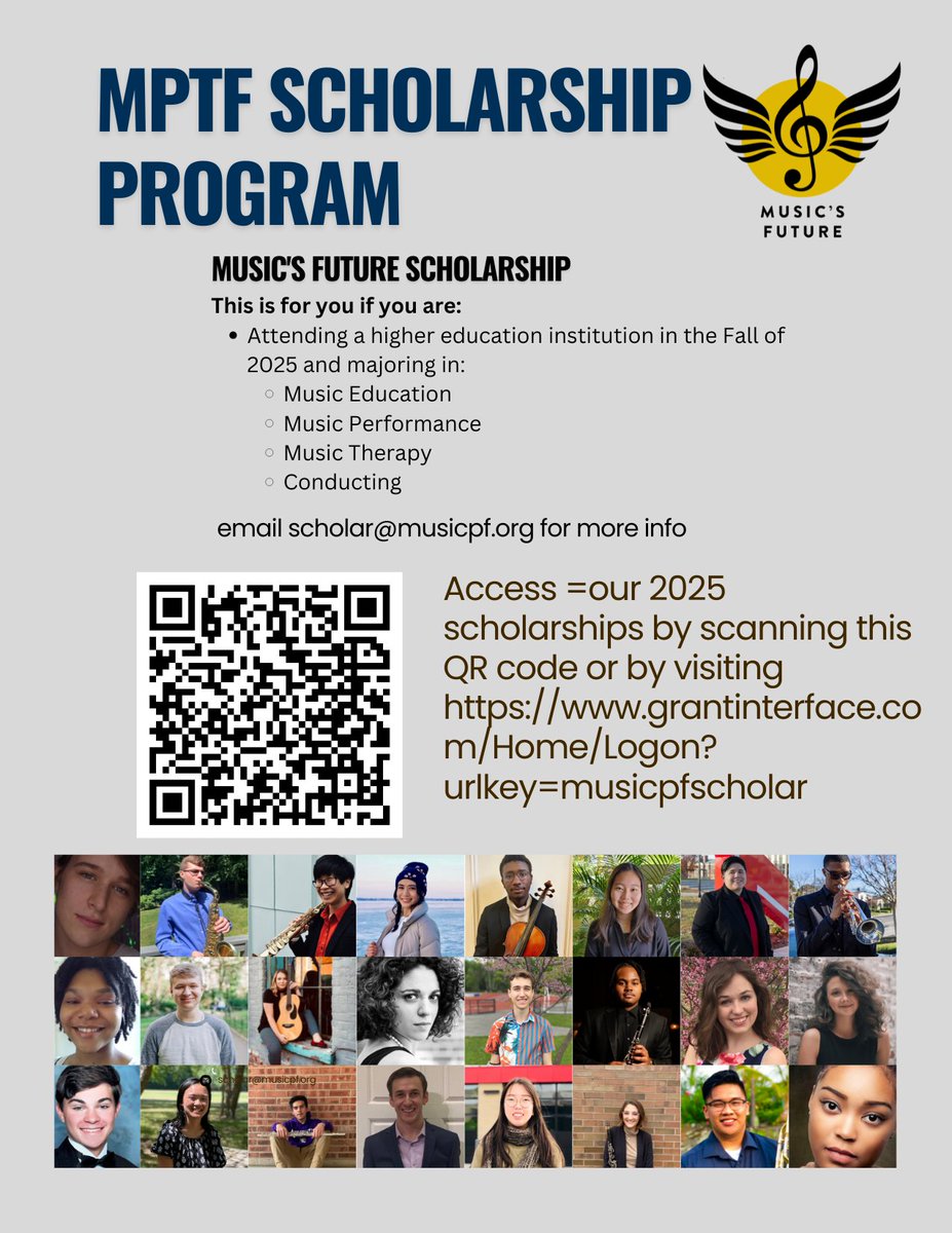 NBMusicians's tweet image. It's that time again! A wonderful opportunity with the MPTF Scholarship Programs which are now open for 2025. Check out below for more information

C’est à nouveau le moment ! Une merveilleuse opportunité avec les programmes de bourses MPTF, qui sont maintenant ouverts pour 2025