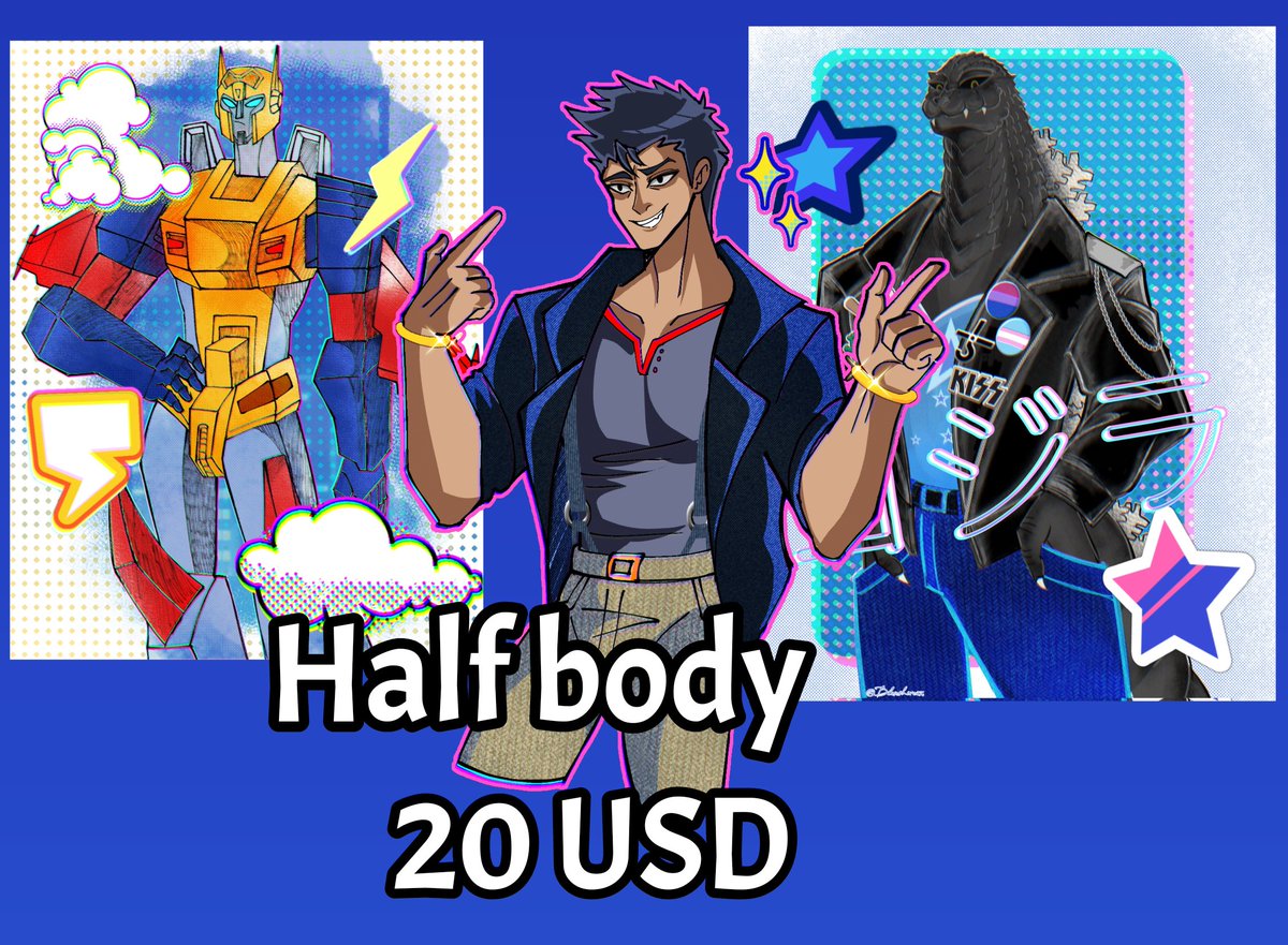 BlueShirezz's tweet image. UPDATE:
I lower the prices and Commissions is still Open
I needed to earn money to pay for my sister for helping me and donate to Palestine 🇵🇸.
I'll draw anything except the nsfw❌ #commissionsopen
Kofi: ko-fi.com/blueshirezz
Vgen:vgen.co/BlueShirezz