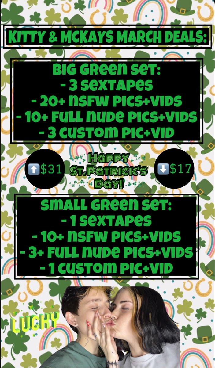 Two different deals all march long ! Hit our DMs 🙌🏻💚🍀