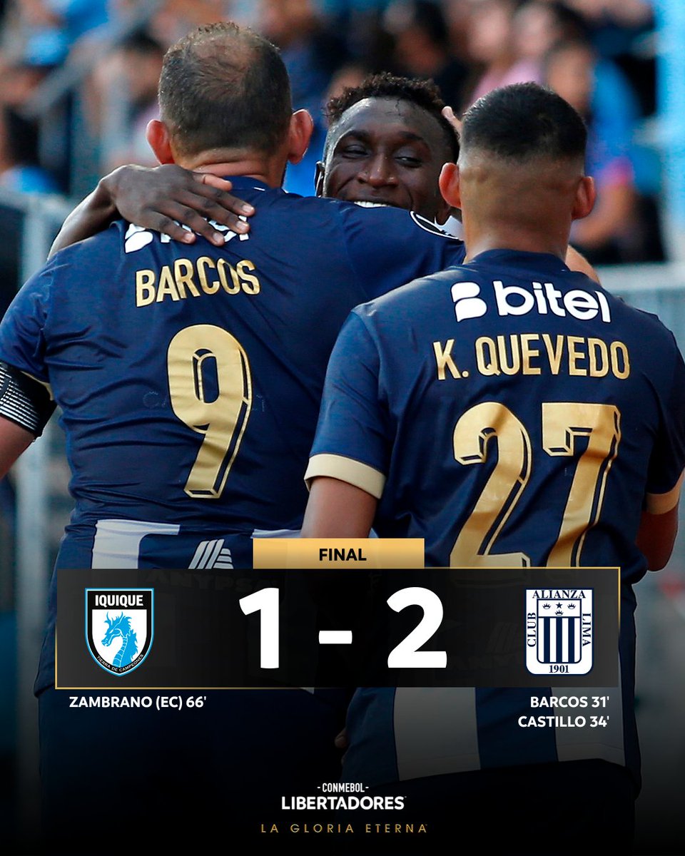 🇵🇪🎉 ¡Victoria de visitante de <a href="/ClubALoficial/">Club Alianza Lima</a>! Venció 2-1 a <a href="/ClubDIquique/">Deportes Iquique</a>, por la ida de la Fase 3 de la CONMEBOL #Libertadores.

#GloriaEterna