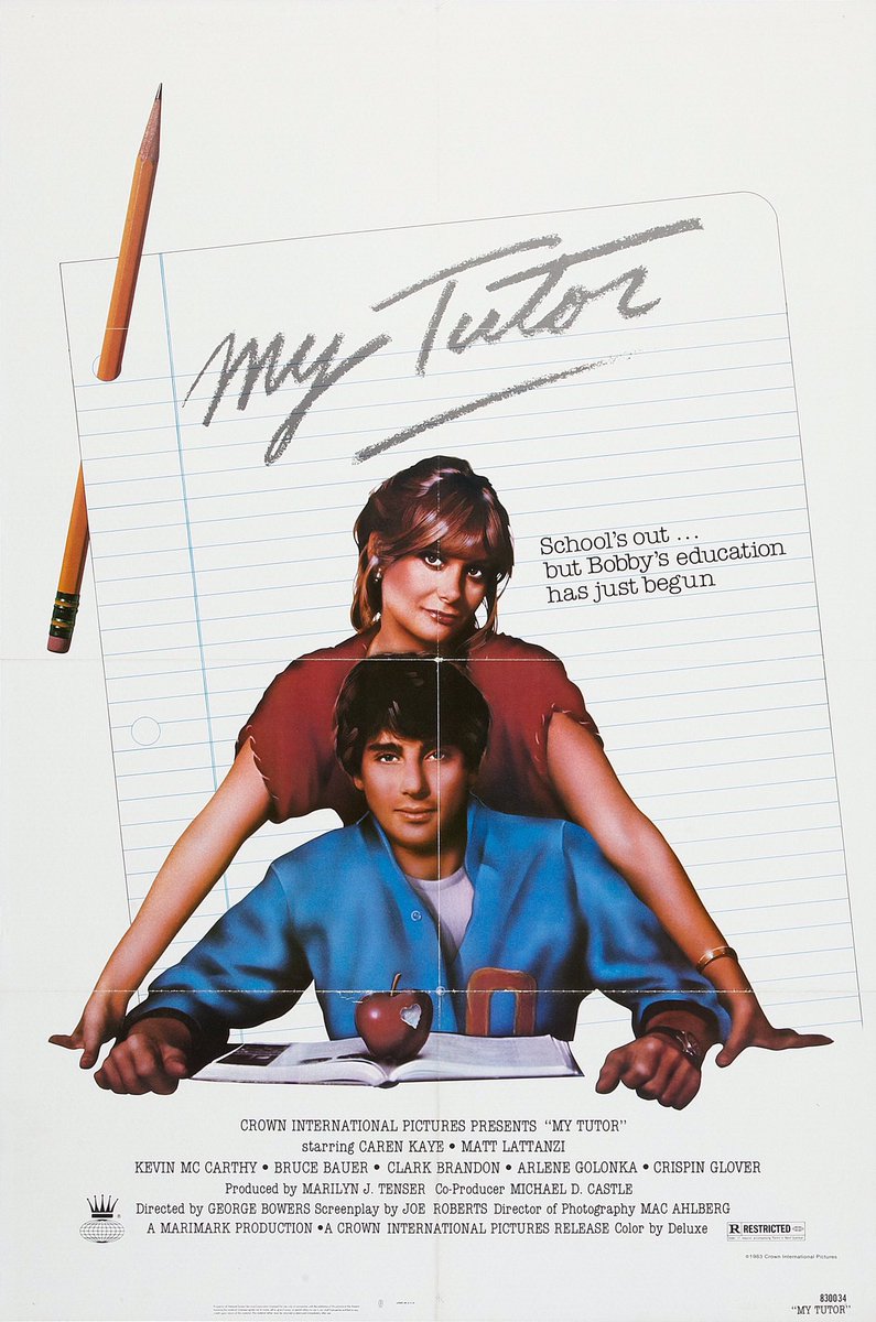 FilmNewsNos's tweet image. 🎬MOVIE HISTORY: 42 years ago today, March 4, 1983, the movie ‘My Tutor’ opened in theaters!

#CarenKaye #MattLattanzi #KevinMcCarthy #ClarkBrandon #BruceBauer #ArleneGolonka #CrispinGlover #AmberDenyse #JohnVargas #MariaMelendez #GraemMcGavin #JewelShepard #GeorgeBowers