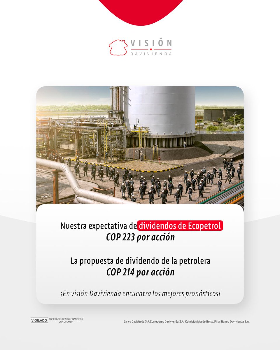 🔍 ¡Los resultados financieros de Ecopetrol para 2024 ya fueron publicados! 📈 y nuestro pronostico de dividendos estuvo muy cerca de la realidad. 

¿Cómo le fue a la petrolera más grande del país el año pasado? Conózcalo en el informe Ecopetrol que encontrará en la categoría