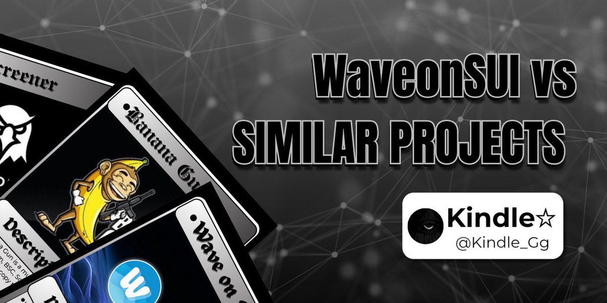 I’m diving into a comparison of $WAV (<a href="/WaveOnSui/">Wave 🌊</a>) and some notable peers in the trading bot and DeFi world

Fot this thread we'll be comparing <a href="/WaveOnSui/">Wave 🌊</a> with Dexscreener, Unibot, and Banana Gun.

Let’s explore their features, blockchains, and overall value propositions. 

🧵
