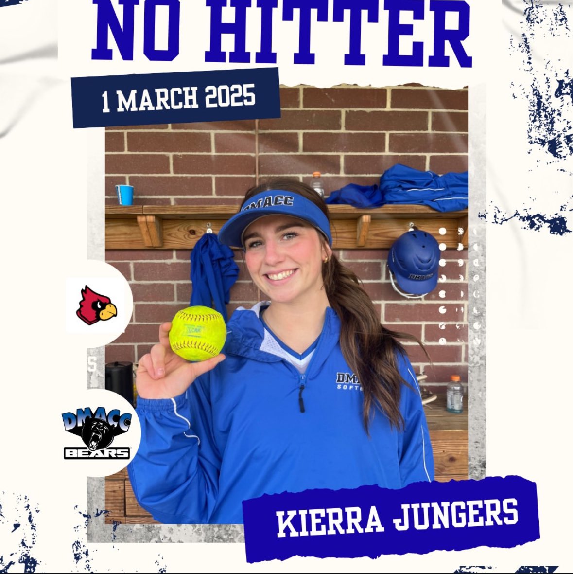 DMACC Softball (@dmaccsoftball) on Twitter photo ‼️DID YOU KNOW‼️
Did you know that Freshman pitcher, Kierra Jungers, threw her SECOND no hitter of the year?
#GoBears🐻🥎
<a href="/BobLigouri/">Bob Ligouri</a> ‼️DID YOU KNOW‼️
Did you know that Freshman pitcher, Kierra Jungers, threw her SECOND no hitter of the year?
#GoBears🐻🥎
<a href="/BobLigouri/">Bob Ligouri</a>