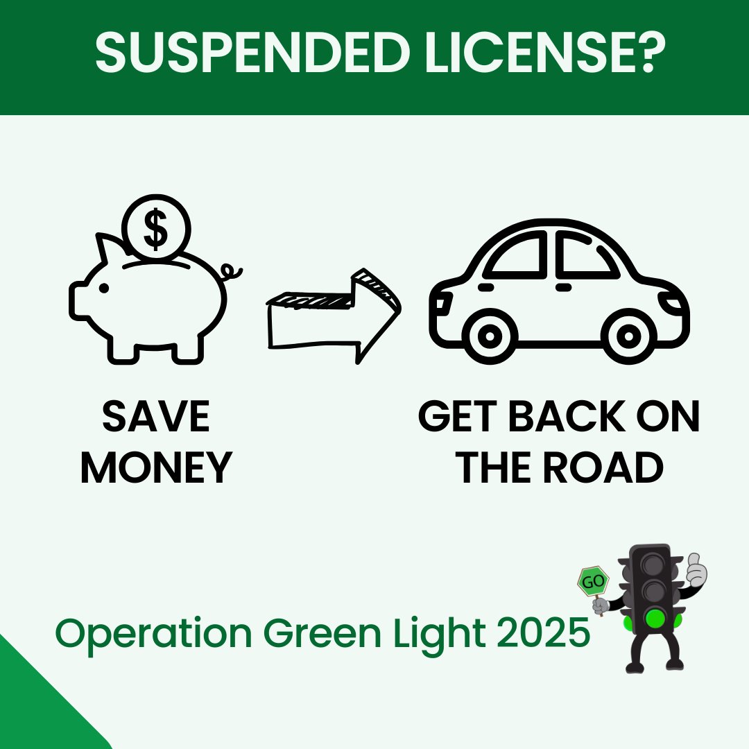 🚗💨 Ready to hit the road again?🚦Operation Green Light is here to help you get your suspended license back! Pay your court costs, and any related collection fees will be waived! For more information, visit  flclerks.com/page/greenlight