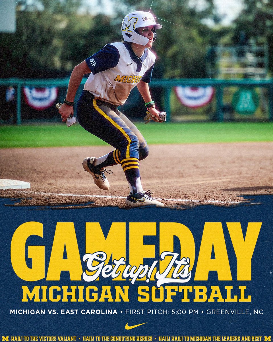 Spring Breaking to Greenville. 🚌
🆚 East Carolina
⏰ 5:00 PM
📍 Greenville, NC (Joyner Softball Stadium)
📺 myumi.ch/qZ8PN
📊 myumi.ch/pV8yX
