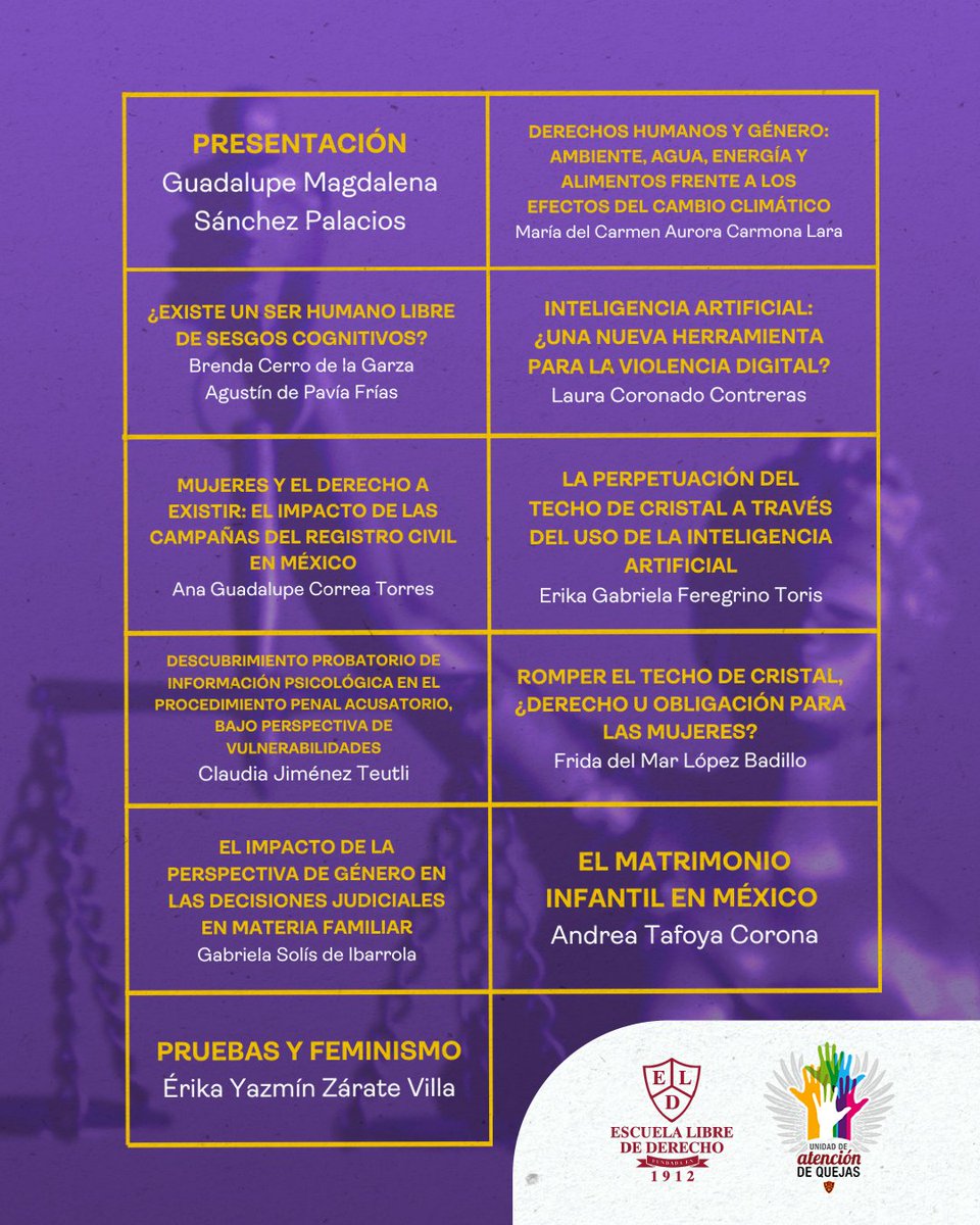 Acompáñanos en la presentación del Boletín Jurídico Práctico “Género e Inclusión”, un espacio de análisis y debate sobre la equidad en el ámbito legal.

📅 Martes 11 de marzo
⏰ 18:00 hrs
📍 Auditorio Emilio Rabasa
👩‍🏫 Participa: Dra. Lizbeth Cedillo Valderrama

Sigamos