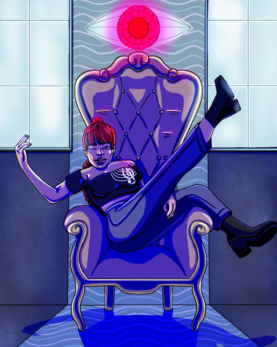 ArtyRaeArt's tweet photo. Just in a silly goofy mood 🤪🤪🤗(pose by nokuchi  on tiktok) #oc #art #digitalart #originalcharacter #throne https://t.co/tE2hk1R8WF