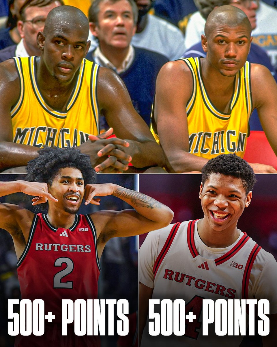 Dylan Harper and Ace Bailey are the first Big Ten freshman duo to score 500+ in a season since Chris Webber and Jalen Rose 🔥