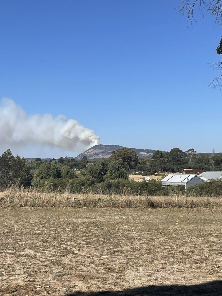 Either Mt Buninyong has come to life and is erupting, or it is on fire. Either way it’s not good.