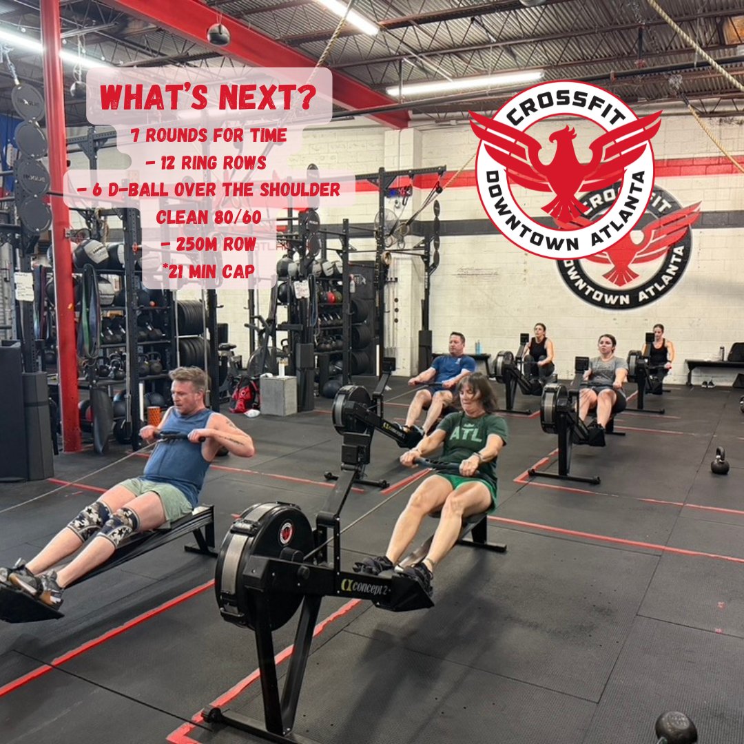 cfdowntownatl's tweet photo. 250305 "What's Next?" #roundsfortime #ringrow #dballovertheshoulder #row #cfda #liftheavy #runfast #havefun #bewell #cabbagetown #crossfitwod #committedtocrossfit #crossfit #WOD #CFWOD #workout https://t.co/58KEzwRmM3