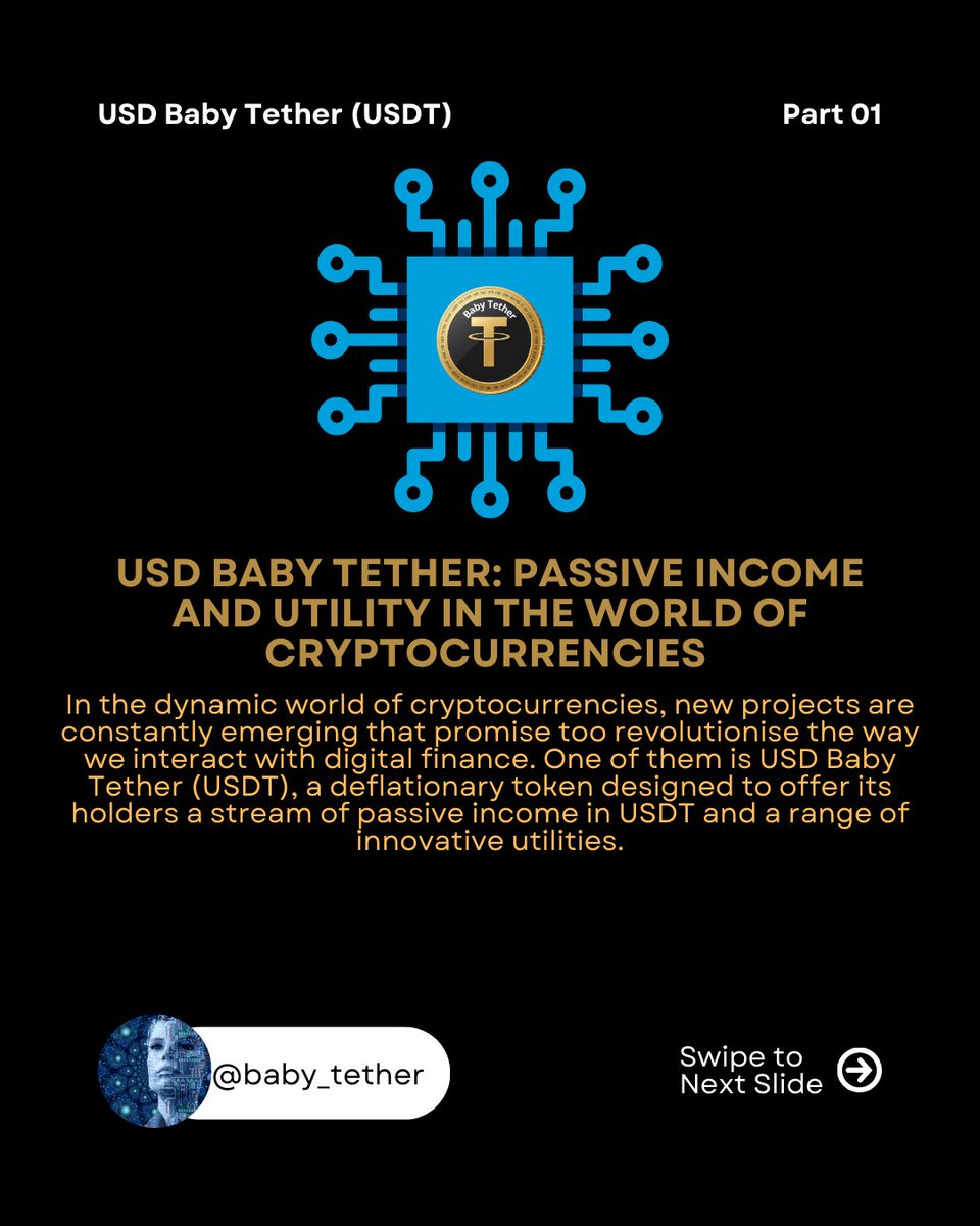 USDBabyTether's tweet photo. Exciting #news, $USDT #fam! We’ve just dropped a new #photo #album: 5 #Reasons to #Choose USD Baby Tether part 1 of 2. Discover why our 5% #tax, #Tether rewards, and #BSC power make $USDT a #DeFi must-have. Check it out now and join the journey. https://t.co/WJAC3Pg2t1