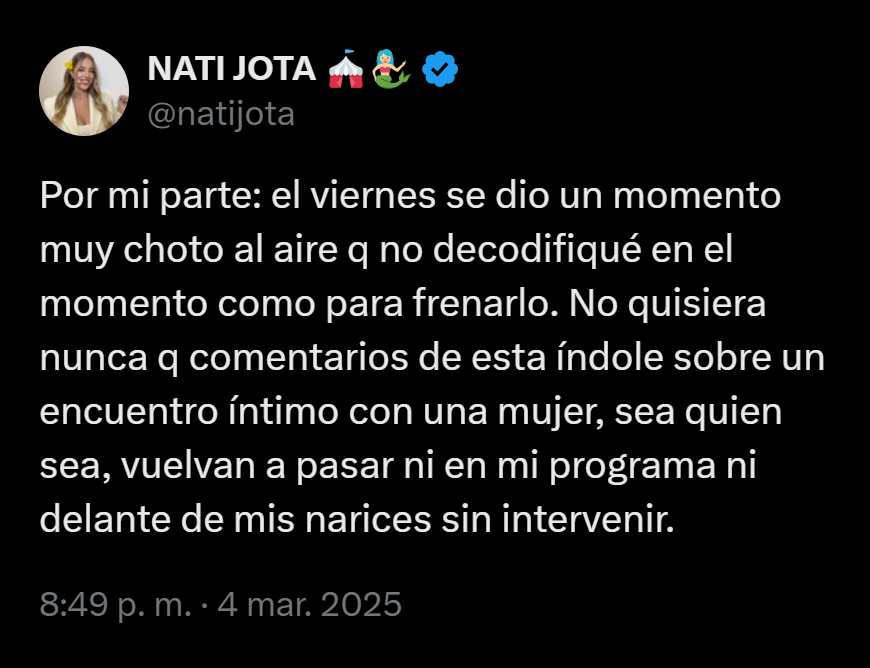 porquetendencia's tweet photo. "Nati Jota":
Por el tweet que publicó sobre los comentarios de Eial Moldavsky https://t.co/9gEwn11GTo