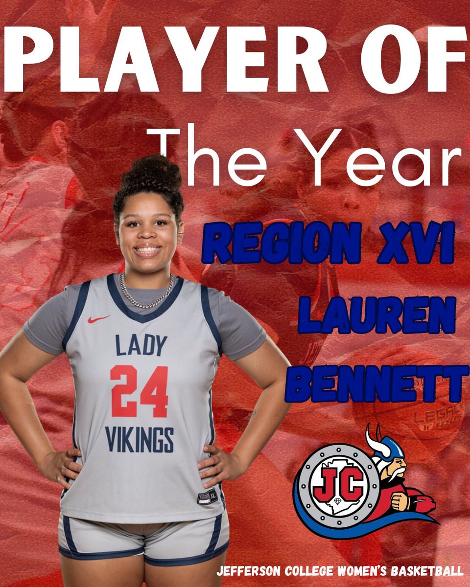 JeffcoHoops's tweet photo. π Vikings Award Alert π
Region 16 Player of The Year:
Lauren Bennett avg 16ppg 11rpg while shooting 58.4% from the field in 24 games played. With a season high of 27pts vs STLCC and 23reb vs John Wood Community College.
#WeAreONE #JeffcoHoops #LVM https://t.co/lYFJlbjPyL