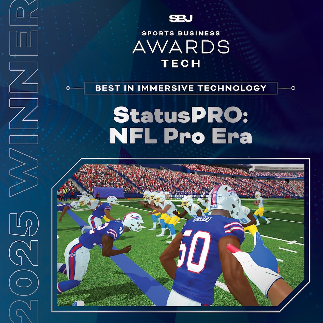 SBJ's tweet image. Best In Immersive Tech: 𝐒𝐭𝐚𝐭𝐮𝐬𝐏𝐑𝐎: 𝐍𝐅𝐋 𝐏𝐫𝐨 𝐄𝐫𝐚

StatusPro’s NFL Pro Era VR game added a defensive perspective and AI for a more immersive experience in 2024 which helped it reach 1M players and 41-minute average playtime.

#SBJTechWeek