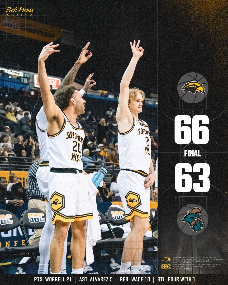 SouthernMissMBB's tweet image. 𝗧𝗛𝗔𝗧'𝗦 𝗢𝗡𝗘 ‼️