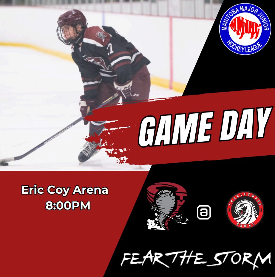 Game day! 🌪️🏒
Twisters wrap up the season with a road game in Charleswood.

📍 Eric Coy Arena 
⏰ 8:00PM