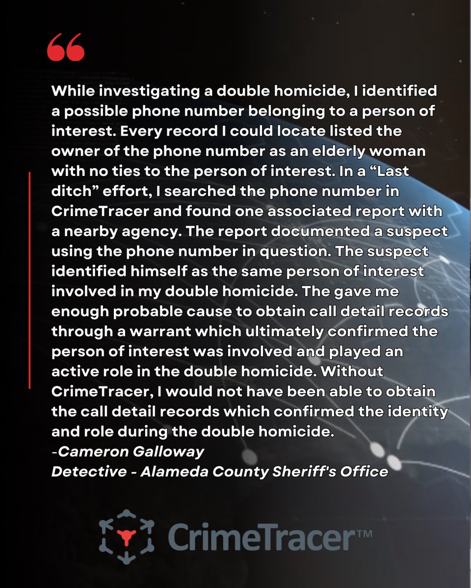 Crime_Tracer's tweet image. CrimeTracer is the #1 search engine and advanced analytics fueled by the largest network of police agency data in the United States.
Learn more: soundthinking.com/law-enforcemen…