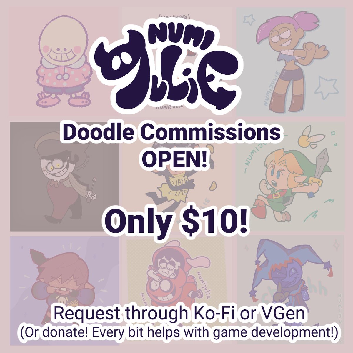 ✨ Doodle C0mmissions are OPEN! ✨
🎨 Only $10! 🎨
📩 Request through Ko-Fi or VGen 📩
💖Donat!ons also appreciated! ([Ko-Fi or PayPal])💖
[ Links in the comments! ]
