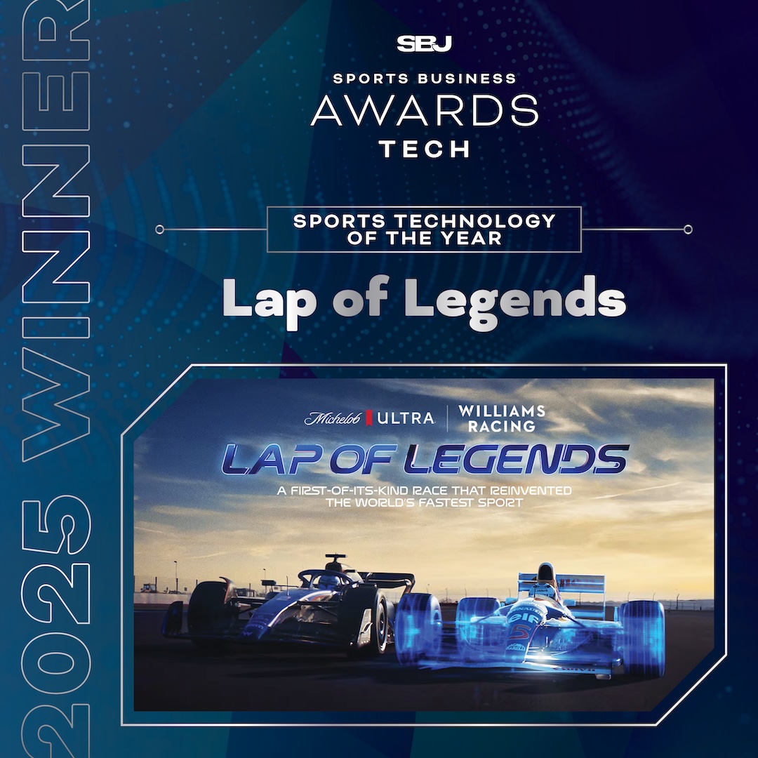 SBJ's tweet image. Sports Technology of The Year: 𝐋𝐚𝐩 𝐨𝐟 𝐋𝐞𝐠𝐞𝐧𝐝𝐬

Lap of Legends impressed our judges with its unique combination of AI data, entertainment and a new fan experience that set a high bar for sports innovation and use of technology.

#SBJTechWeek