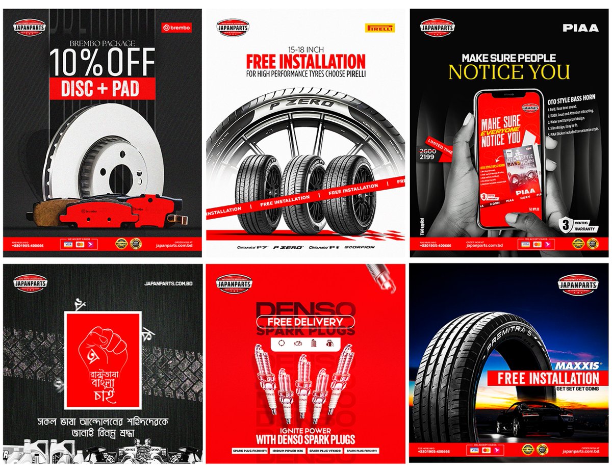 Hello, Design People!
New Social media post design for Japan Parts

Behance link: behance.net/gallery/220616…

#template #ads #banner #poster #tyre #piaa #parts #design #instagram #facebook #post